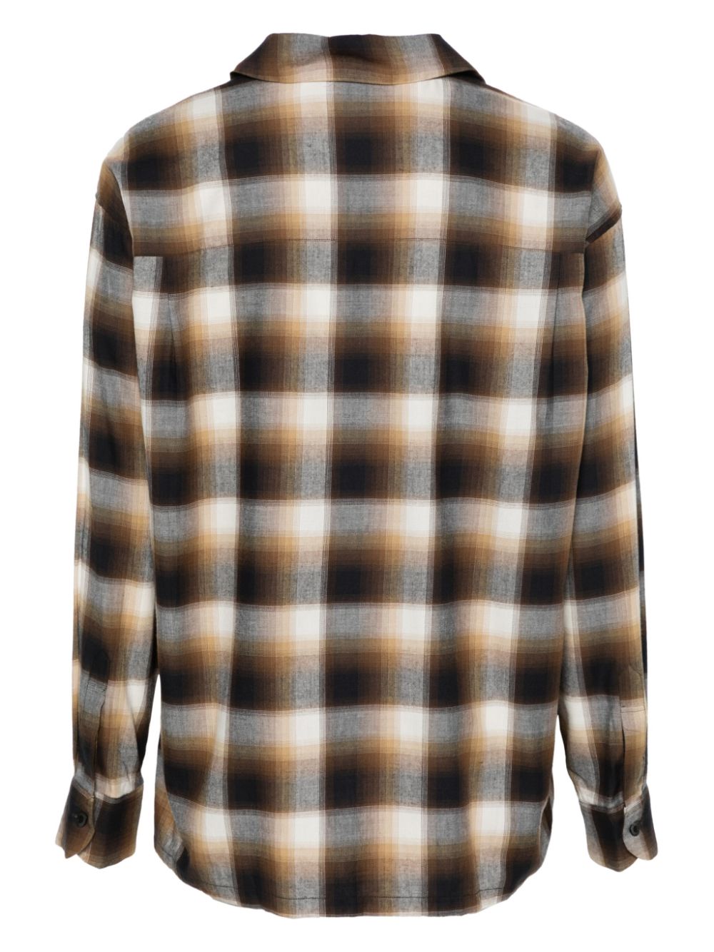 Shop Neighborhood Check-pattern Cotton-blend Shirt In Brown