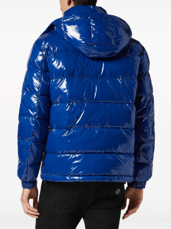 Philipp Plein Hexagon logo-plaque Padded Jacket | Blue | FARFETCH