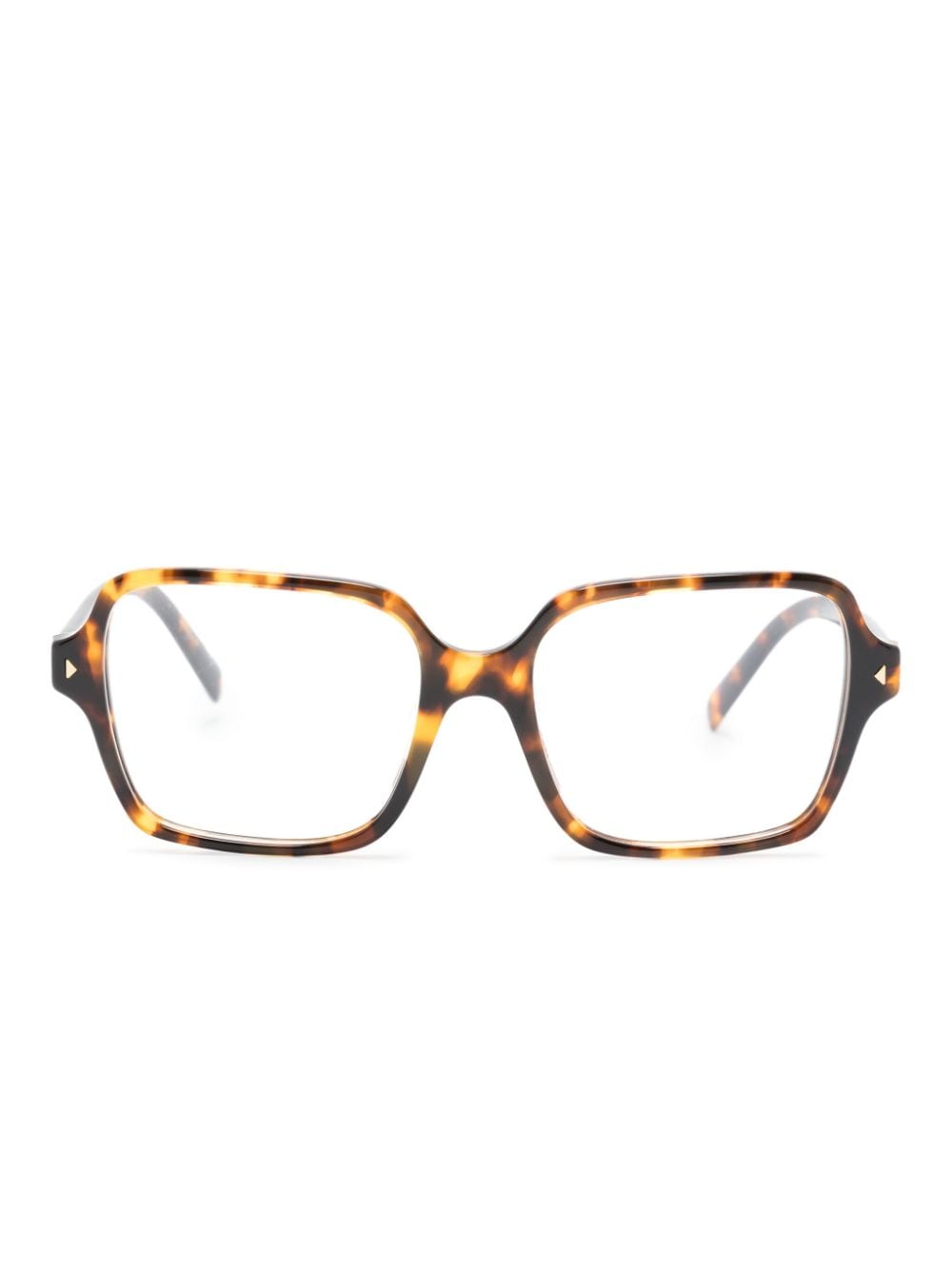 Prada Eckige Brille In Schildpattoptik In Brown