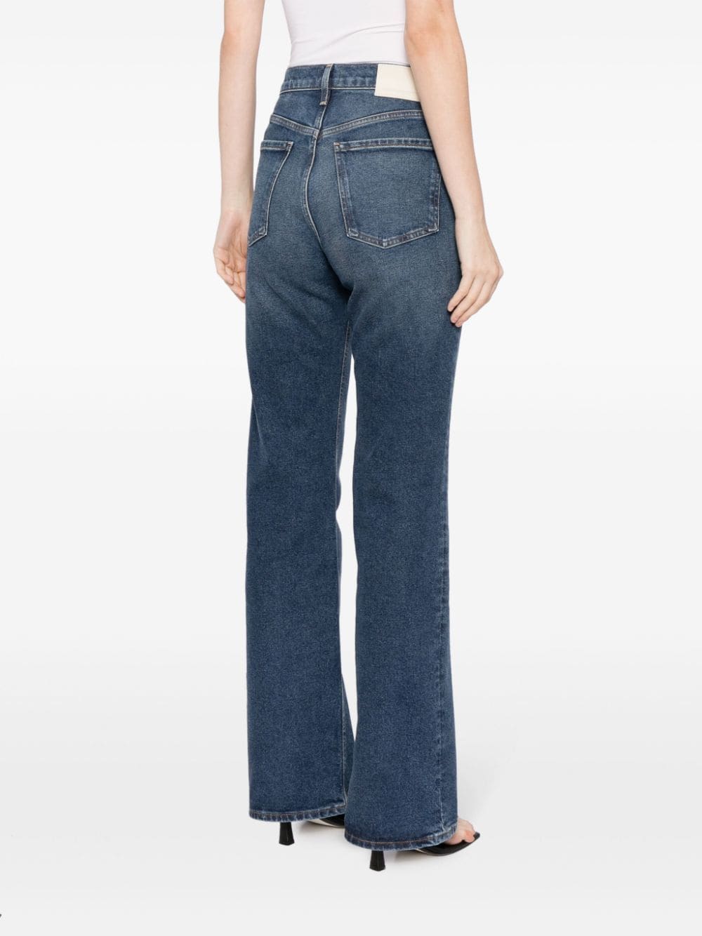 Shop Citizens Of Humanity Vidia High-rise Flared Jeans In Blue