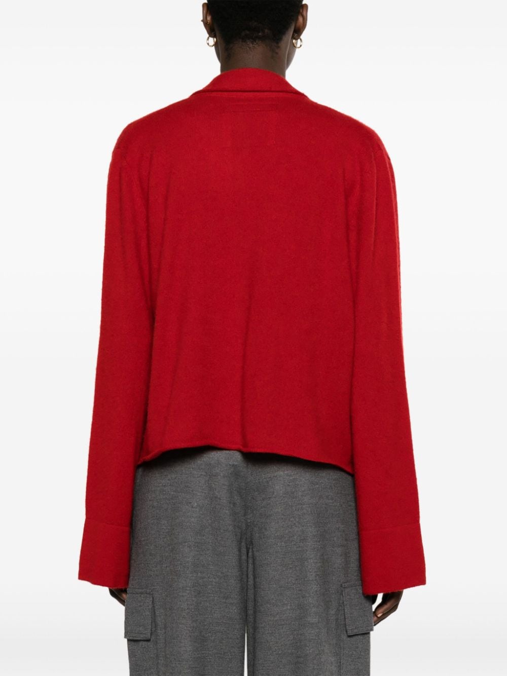 Shop Frenckenberger Asymmetric Cashmere Cardigan In Red