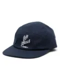 CAFÉ KITSUNÉ logo-print cotton cap - Blue