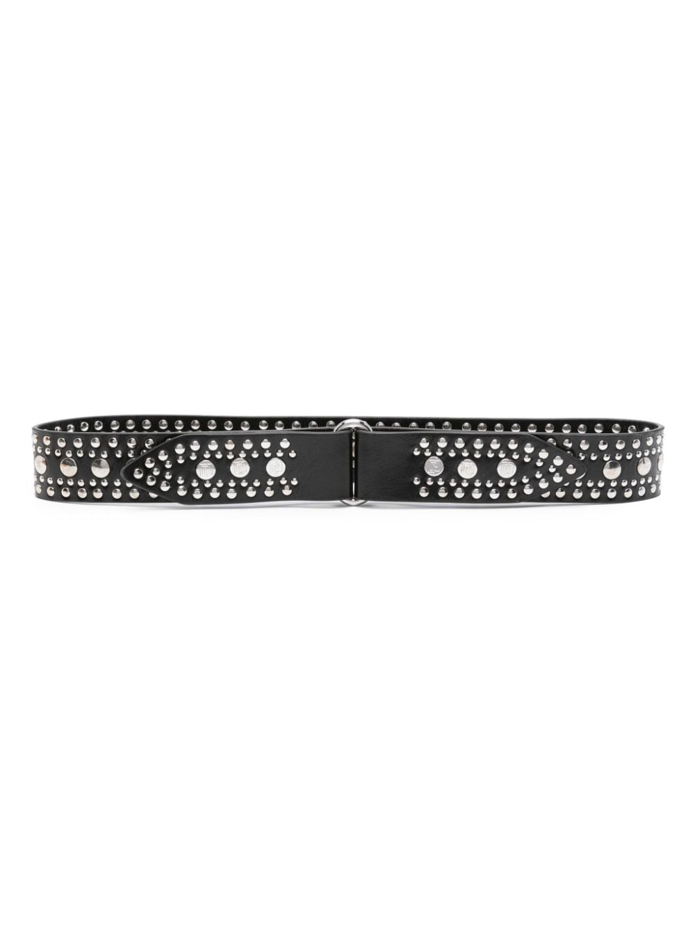 Rabanne Rivet-detail Stud-embellished Leather Belt In Black