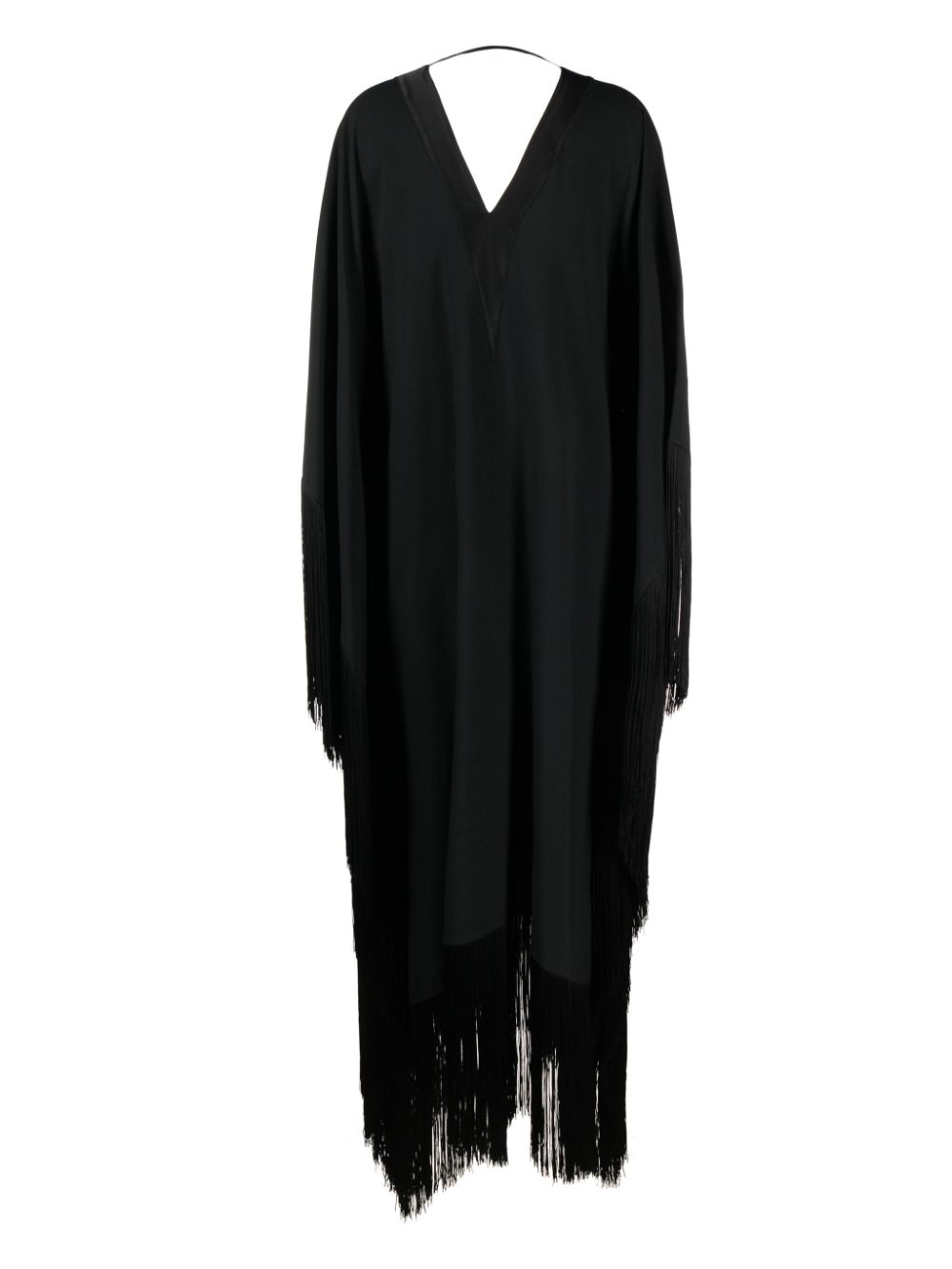 Taller Marmo fringed-edge kaftan maxi dress - Black