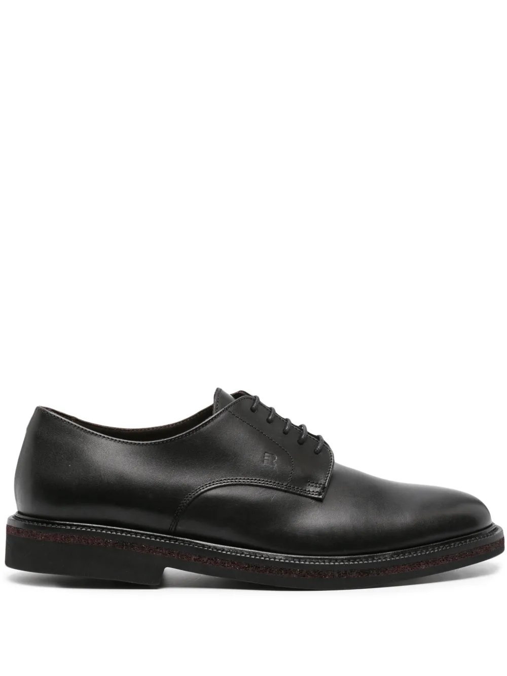 Fratelli Rossetti logo-debossed leather derby shoes Black