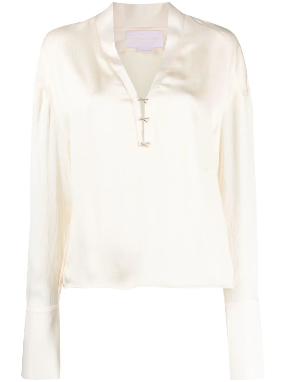 Genny Blouse verfraaid met kristallen Beige