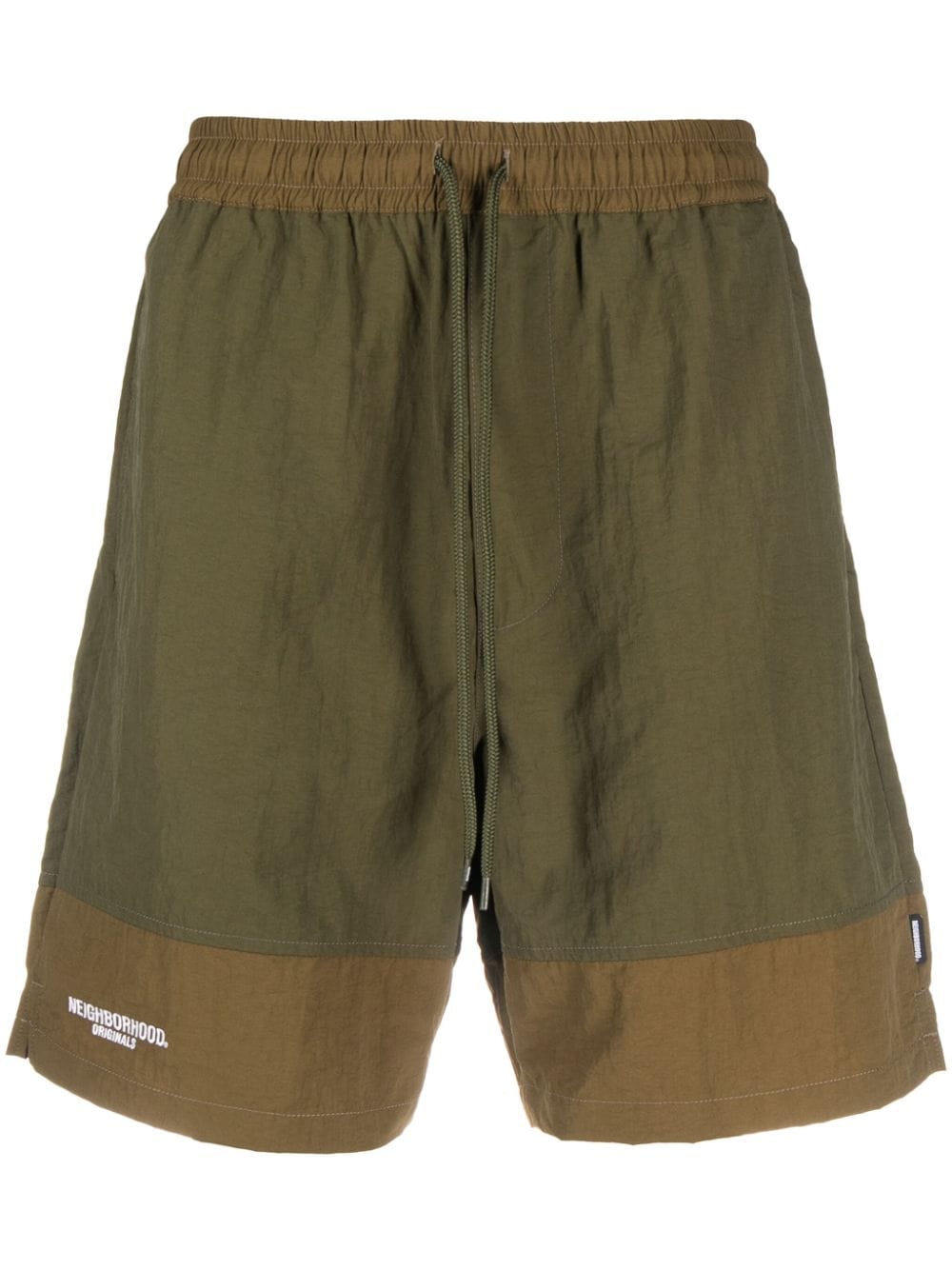 Neighborhood Shorts bicolore con stampa - Verde
