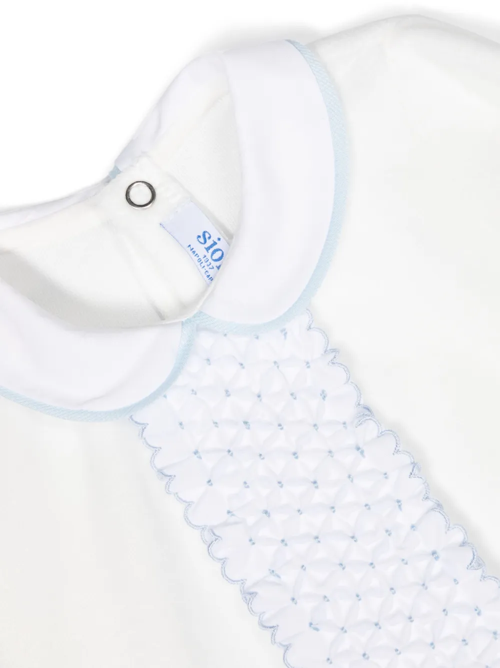 Siola Embroidered Peter Pan-collar Pyjama In White