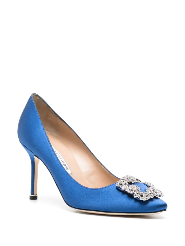 Manolo blahnik cheap embellished satin pump