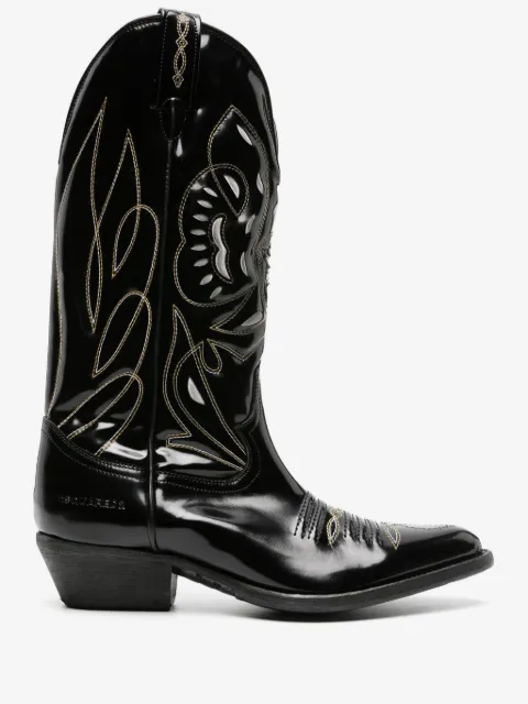 DSQUARED2 stitched leather Western boots