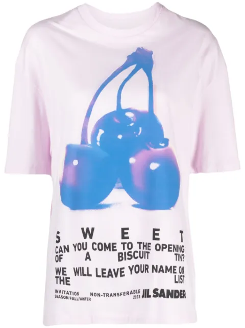 Jil Sander playera con estampado gráfico