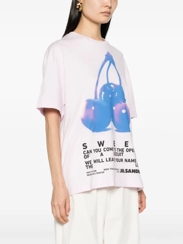 【関税込み】Jil Sander ピンク プリントTシャツ Jil Sander グラフィック Tシャツ | ピンク | FARFETCH JP