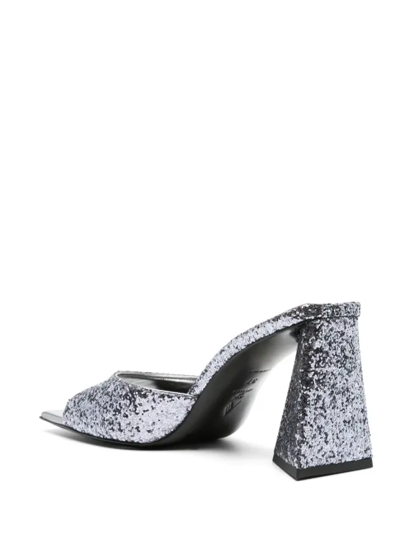 The Attico 85mm Mini Devon Sandals | Silver | FARFETCH JO