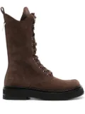 The Attico square-toe suede boots - Brown