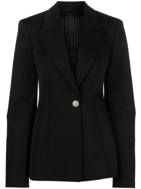 【関税込み】THE ATTICO SINGLE-BREASTED WOOL BLAZER The Attico single-breasted Wool Blazer | Blue | FARFETCH
