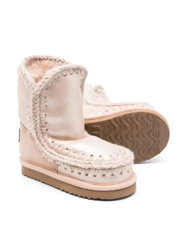 Mou Kids Eskimo Metallic shearling lined Boots Farfetch