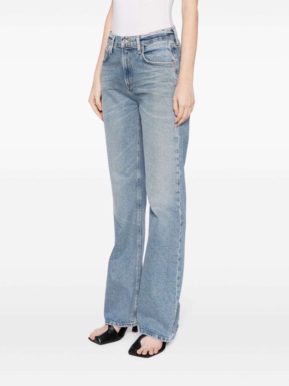 Shop Citizens Of Humanity Vidia High-waisted Flared Jeans In Blue