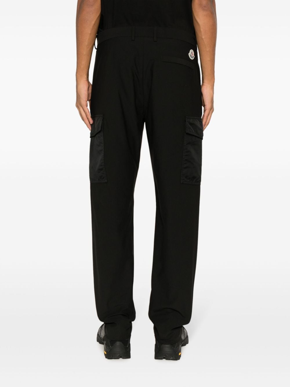 Shop Moncler Logo-patch Jersey Cargo Trousers In Black