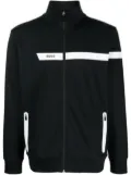 BOSS logo-print zip-up sweatshirt - Black