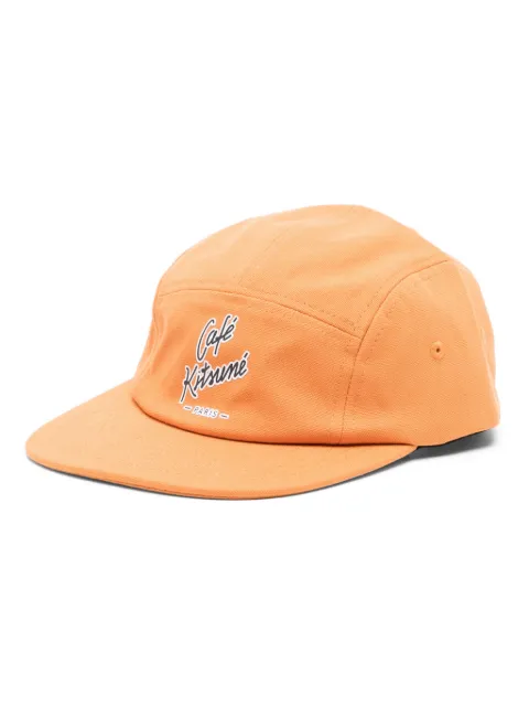 CAFÉ KITSUNÉ logo-print cotton cap