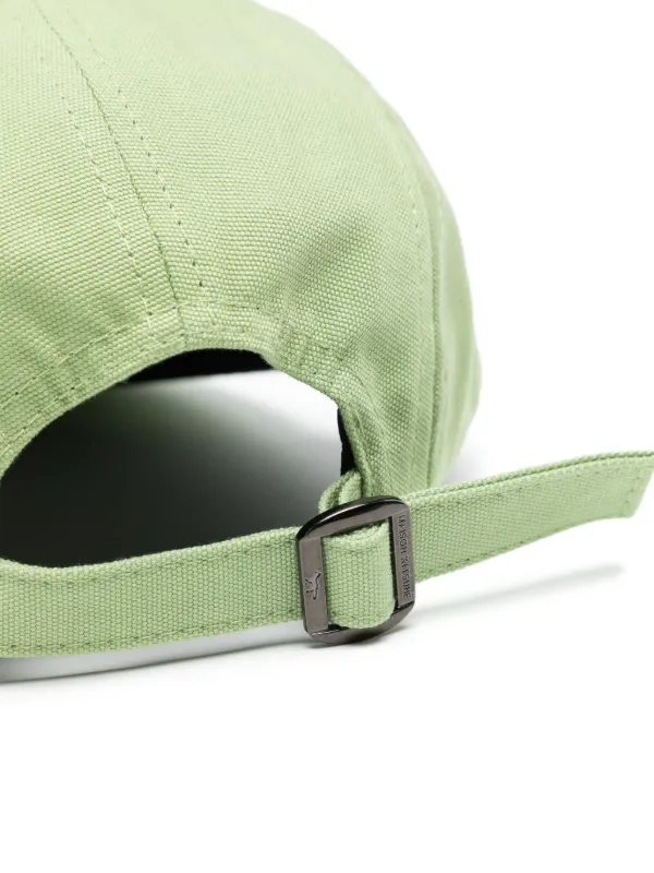 CAFÉ KITSUNÉ logo-print Cotton Cap | Green | FARFETCH