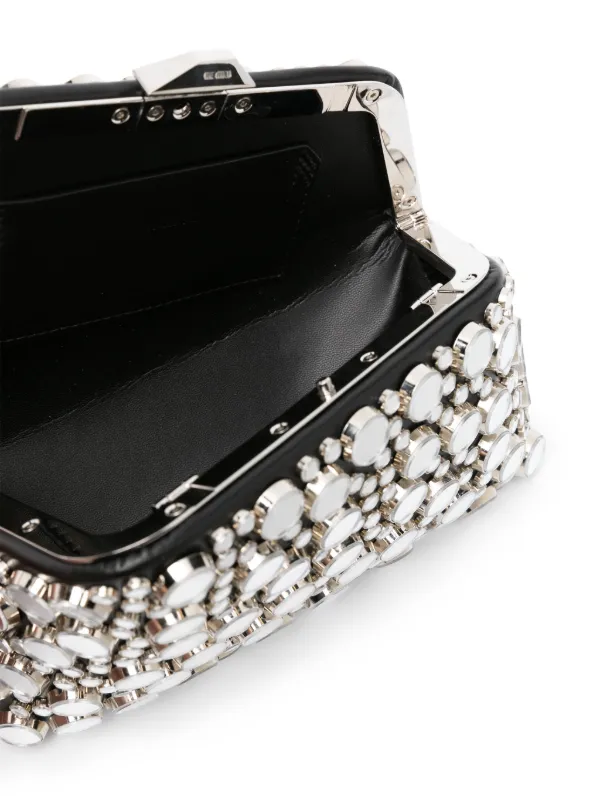 The Attico Midnight stud-embellished Leather Clutch Bag