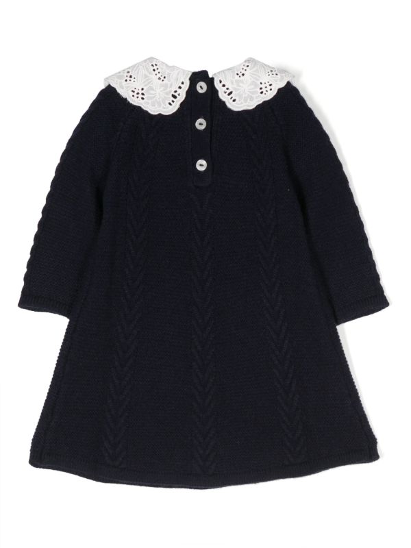 Lace collar hot sale dress