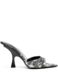 The Attico 100mm bleached-effect pointed-toe sandals - Grey