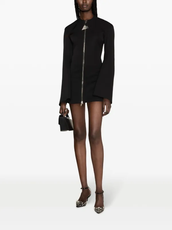 ワンピース THE ATTICO Black mini dress The Attico zip-up Virgin Wool Minidress | Black | FARFETCH