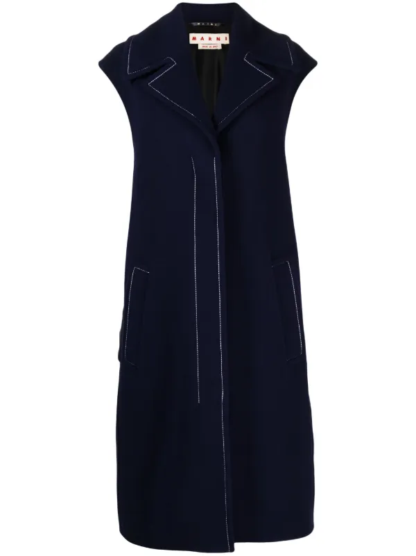 【関税＆送料込み】Marni Wool Waistcoat With Side Slits Clo Deep blue wool waistcoat with side slits | Marni