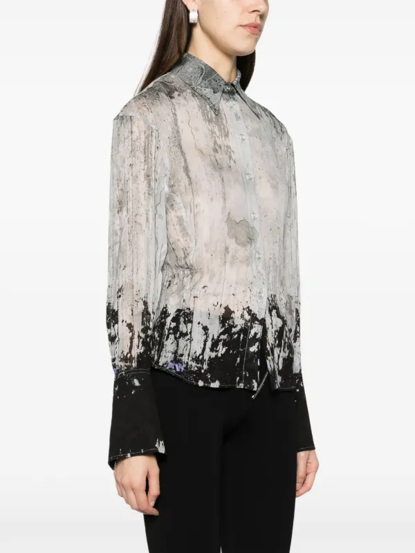 lilly❤︎‬様 The Attico Lily abstract-print Shirt | Grey | FARFETCH