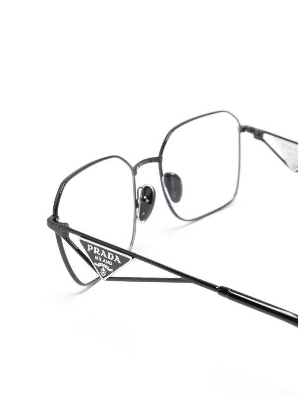 Prada Eyewear スクエア眼鏡フレーム | ブラック | FARFETCH JP