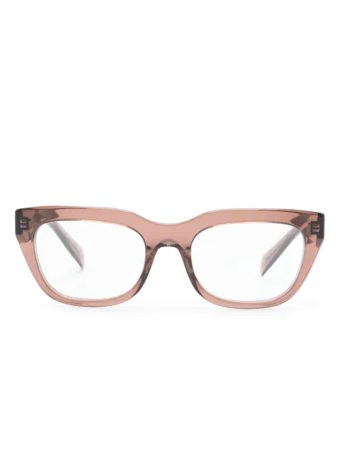 Prada Eyewear logo-engraved rectangle-frame translucent glasses