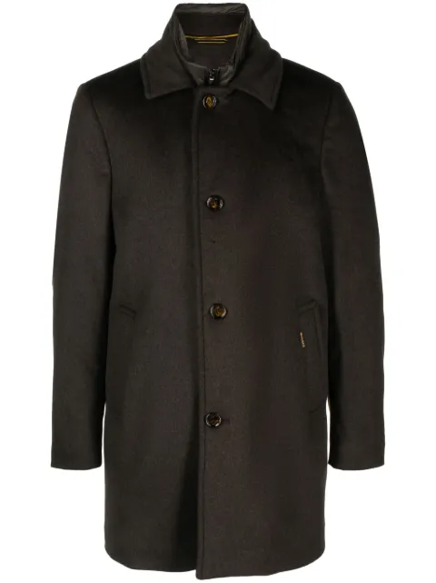Moorer single-breasted peaked coat