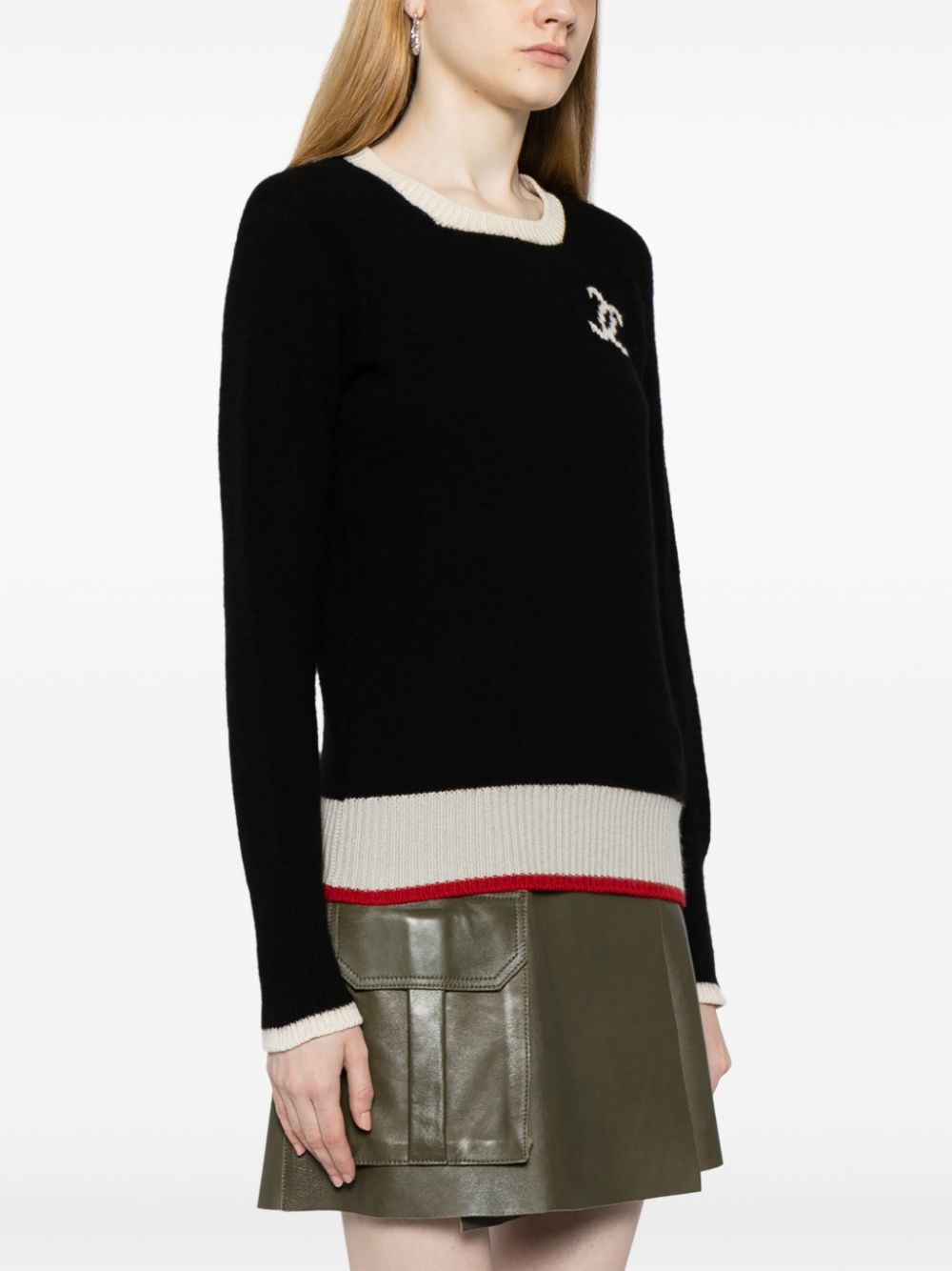 Cheap HOT SALE CHANEL 1996 CC cashmere jumper Women