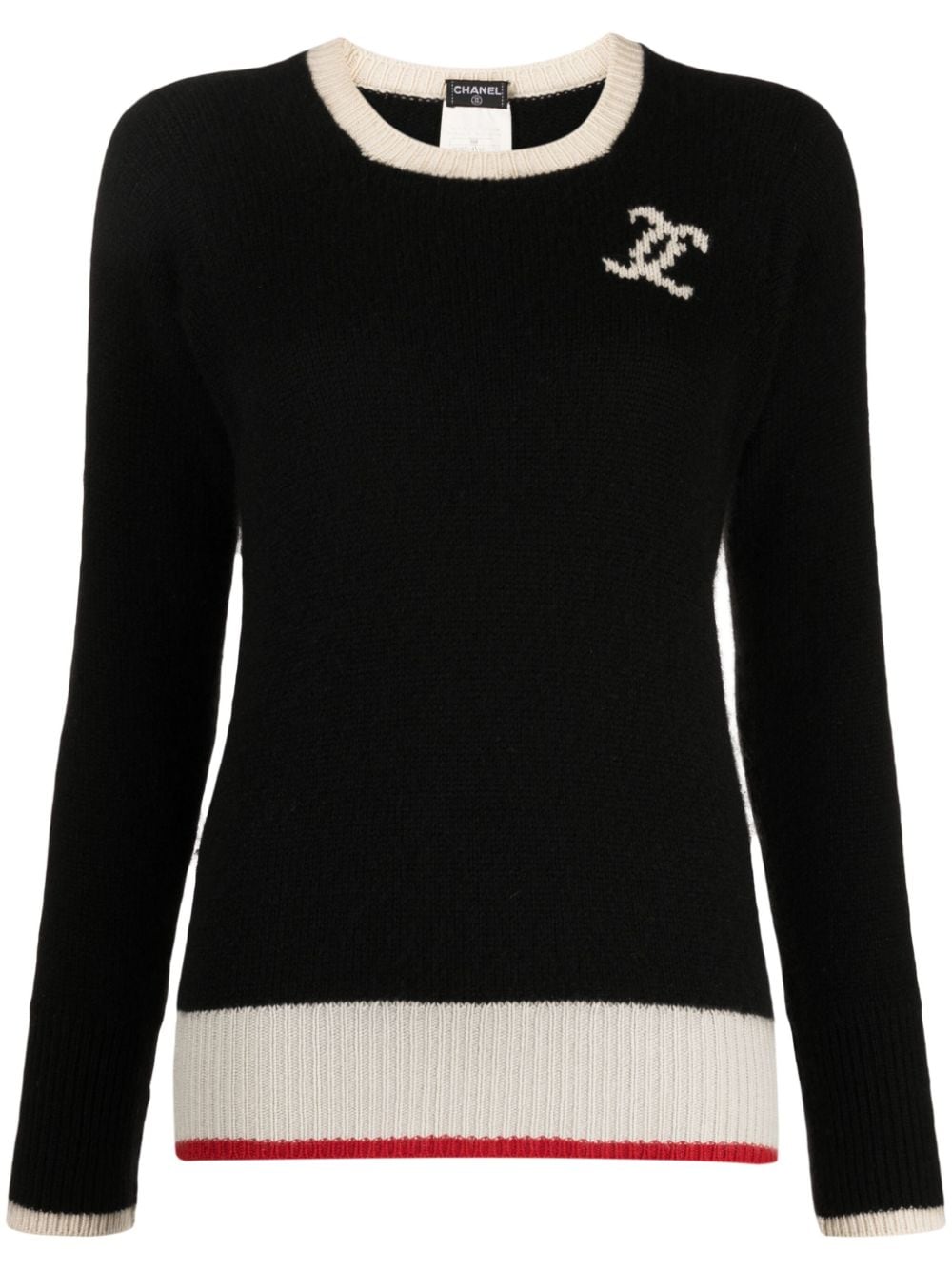 Pre-owned Chanel 1996 Cc Cashmere Jumper In Black
