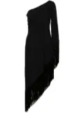 Taller Marmo fringed one-shoulder midi dress - Black