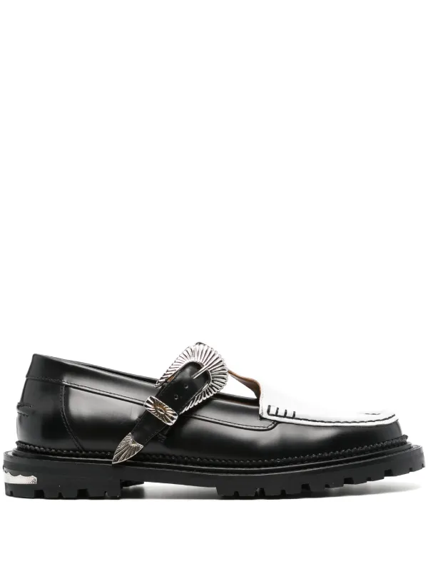 Toga Virilis buckle-fastening Leather Loafers - Farfetch