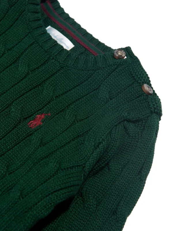 Polo by Ralph Lauren ダークグリーン ケーブルニット L POLO RALPH LAUREN ニット セーター ケーブルニット コットン