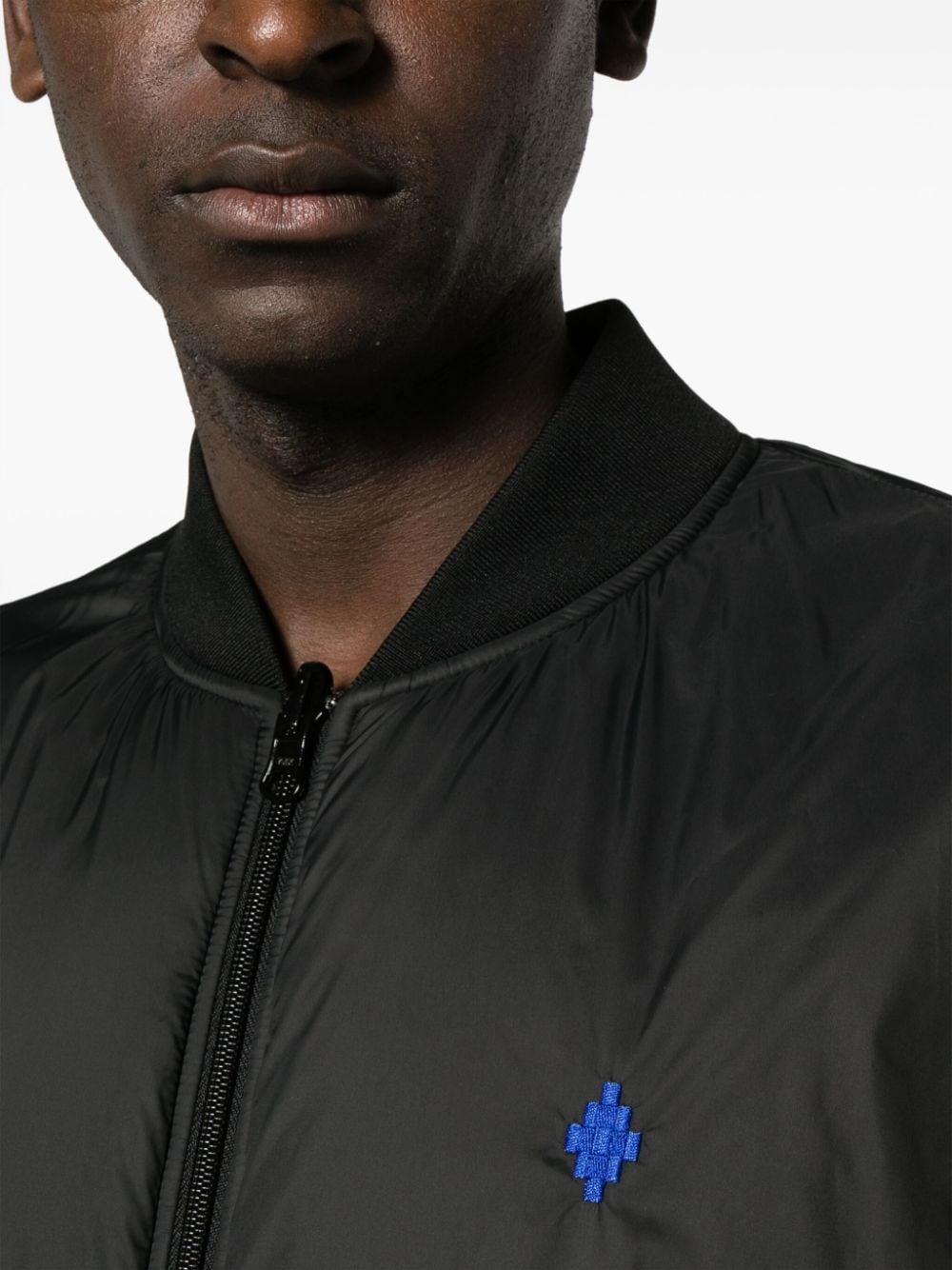 Shop Marcelo Burlon County Of Milan Logo-print Reversible Bomber Jacket In Black