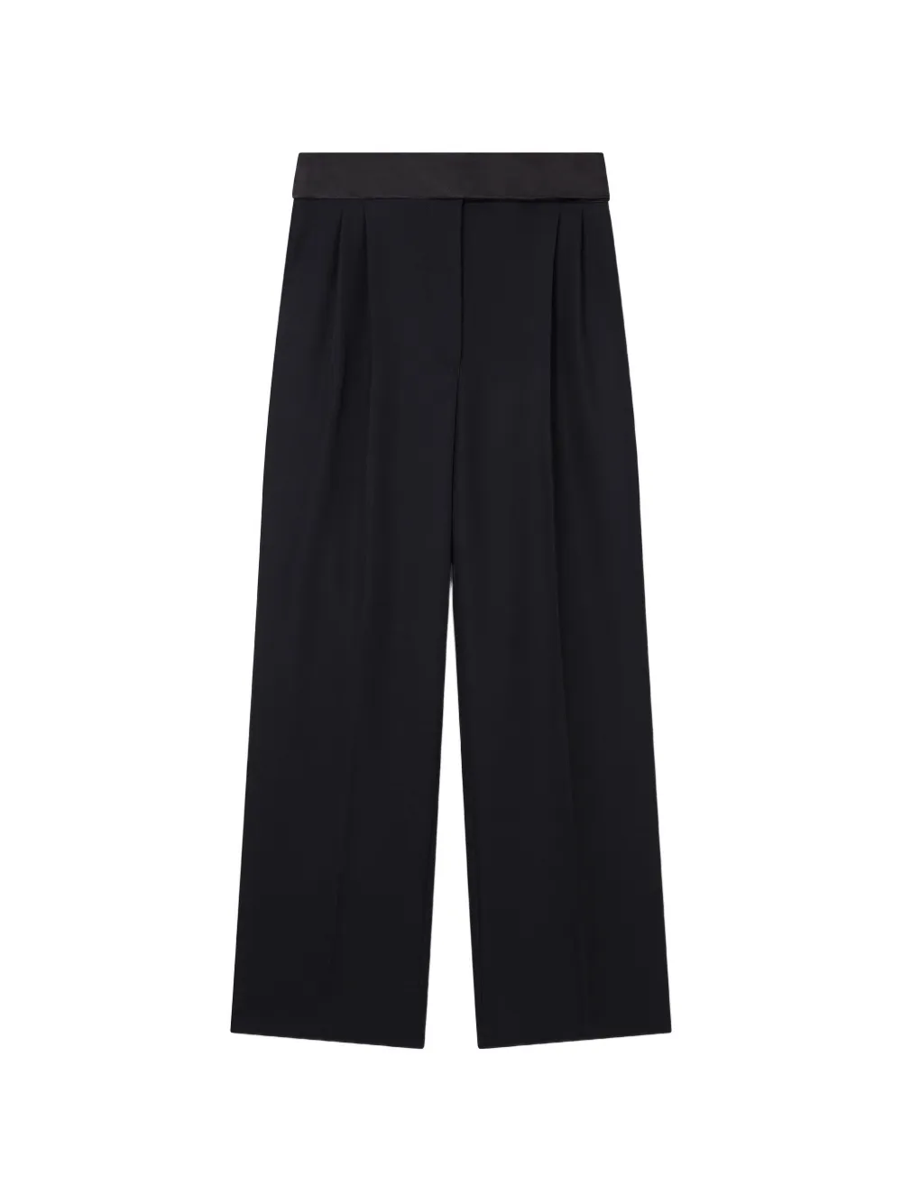 Stella McCartney Wollen pantalon met wijde pijpen Zwart