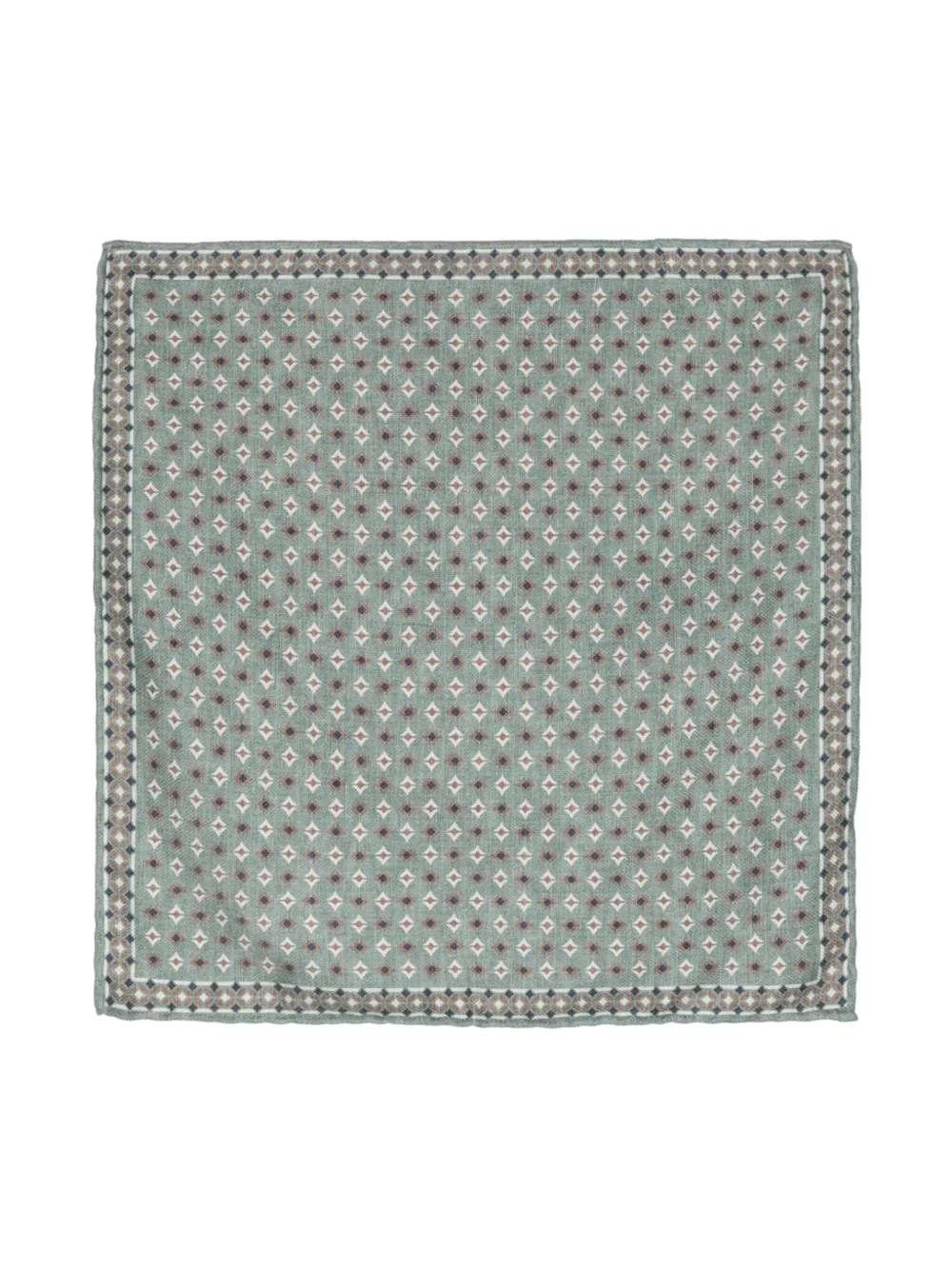 Brunello Cucinelli geometric-print silk handkerchief | Green | Image 1
