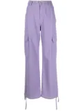 MOSCHINO JEANS logo-patch cotton cargo trousers - Purple