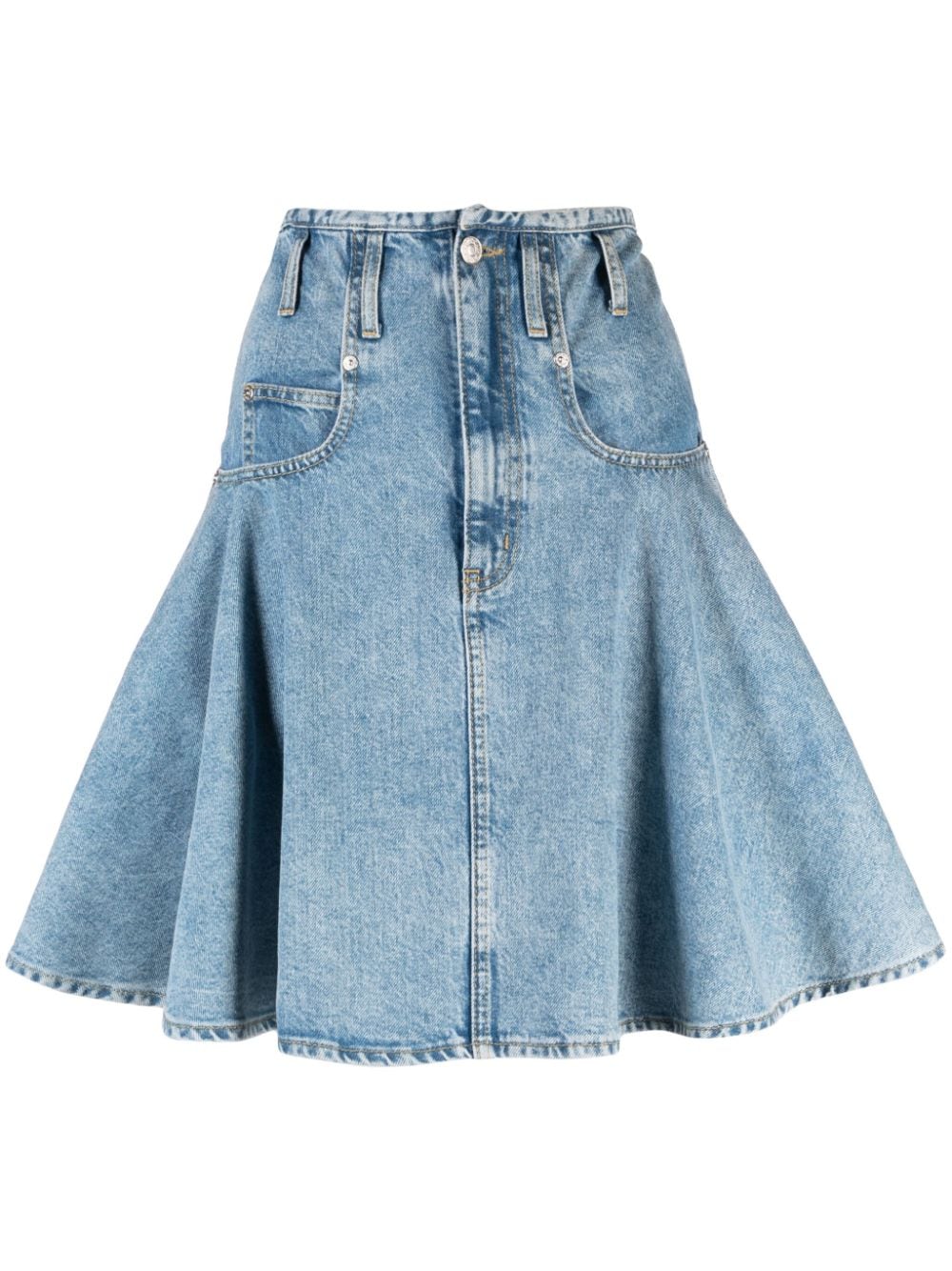 Moschino Jeans Recycled Denim Mini Skirt In Fantasy Print Blu
