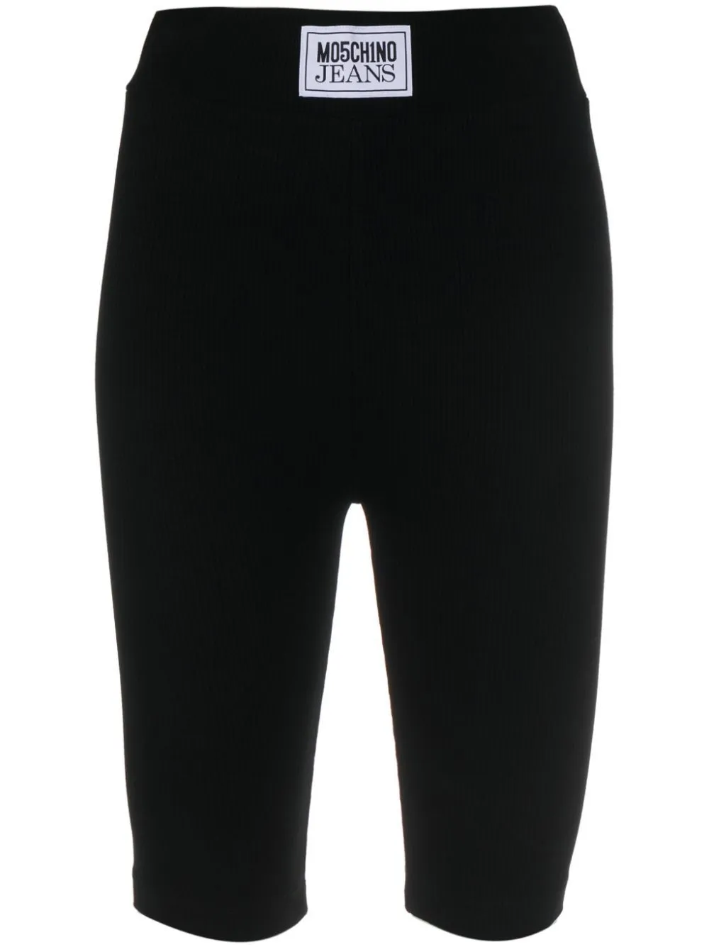 Moschino Logo-patch High-waist Shorts In Black