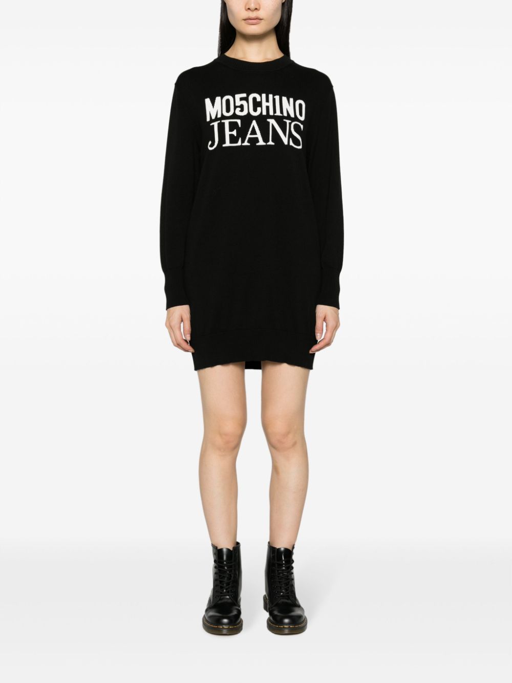 Moschino Intarsia mini-jurk Zwart