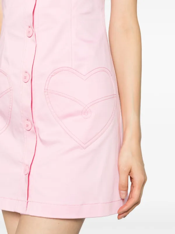 MOSCHINO JEANS heart-motif stretch-cotton Midi Dress | Pink
