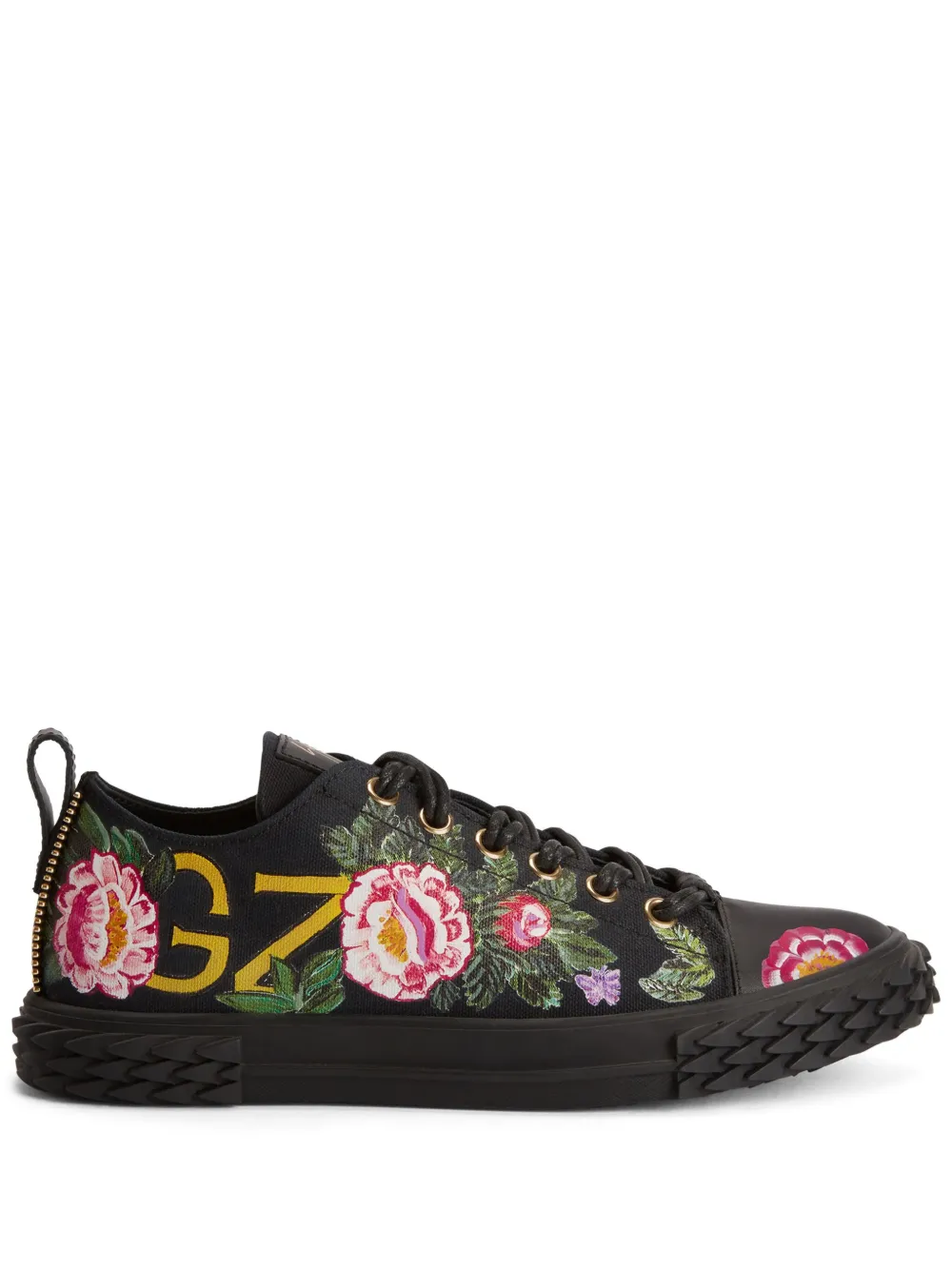 Giuseppe Zanotti x Swae Lee floral-print leather sneakers Black