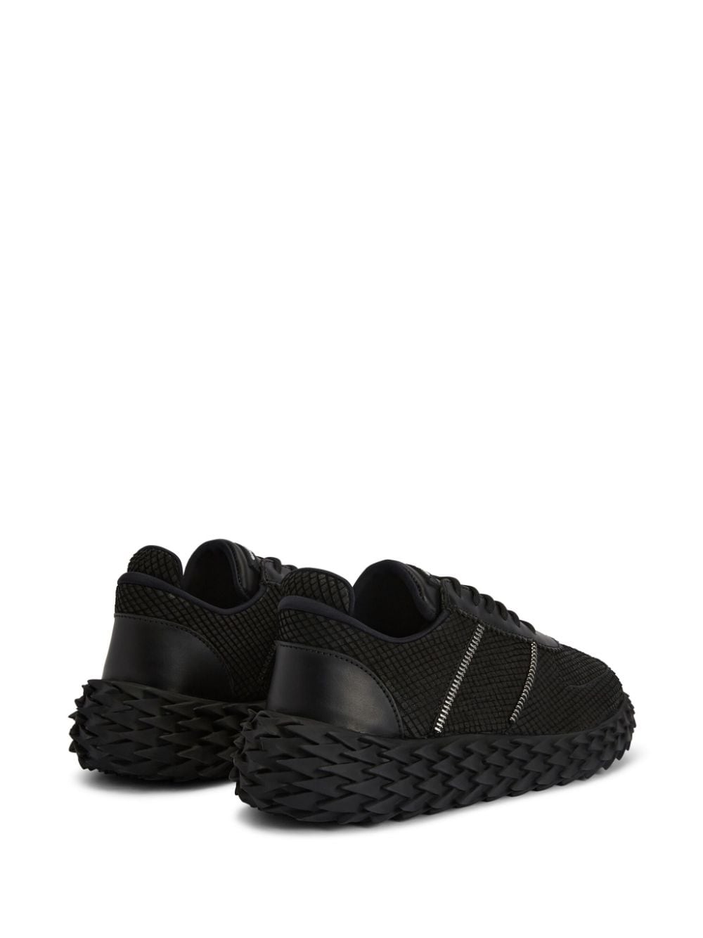 Shop Giuseppe Zanotti Urchin Panelled Leather Sneakers In Black