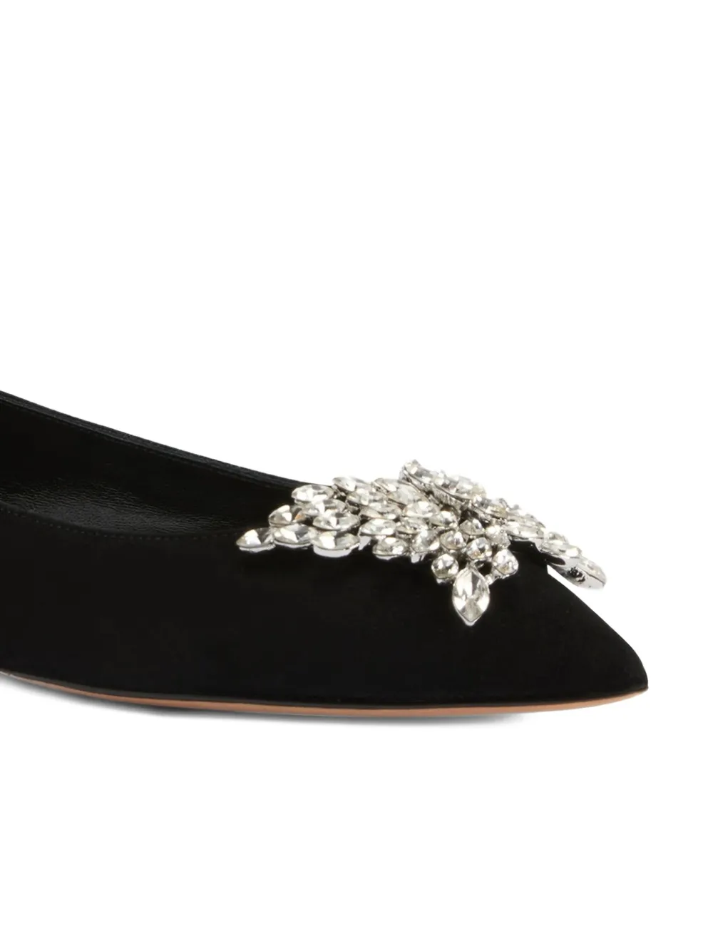 Giuseppe Zanotti Farifu crystal-embellished suede ballet flats Black